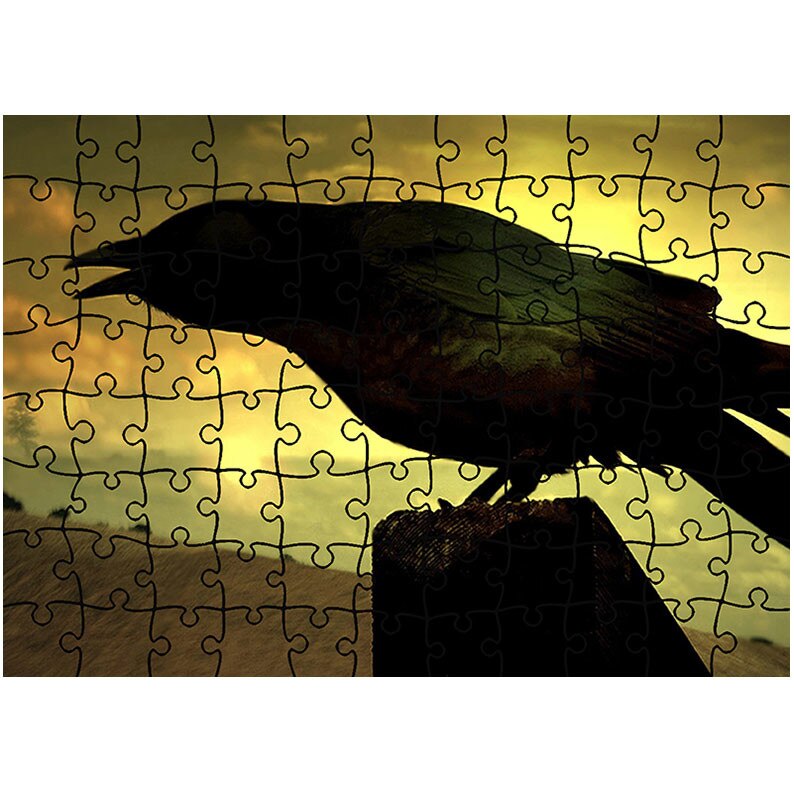 Puzzle Heartwork 96 piese, Corb pe gard, Latime 40,5 cm x Inaltime 28,5 cm