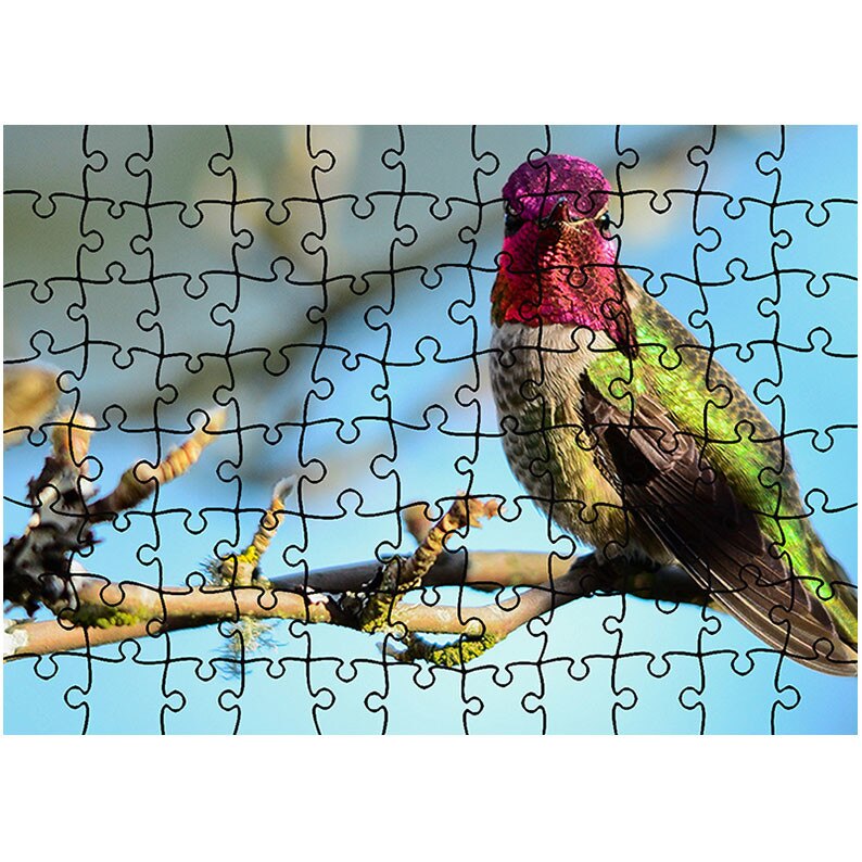 Puzzle Heartwork 96 piese, Pasare multicolora, Latime 40,5 cm x Inaltime 28,5 cm