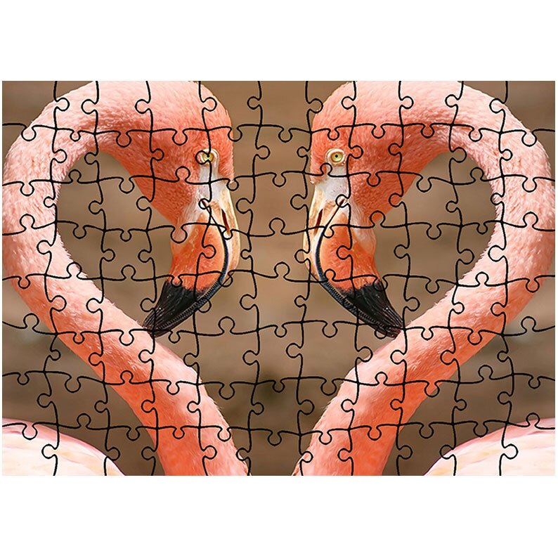 Puzzle Heartwork 96 piese, Pasari Flamingo, Latime 40,5 cm x Inaltime 28,5 cm