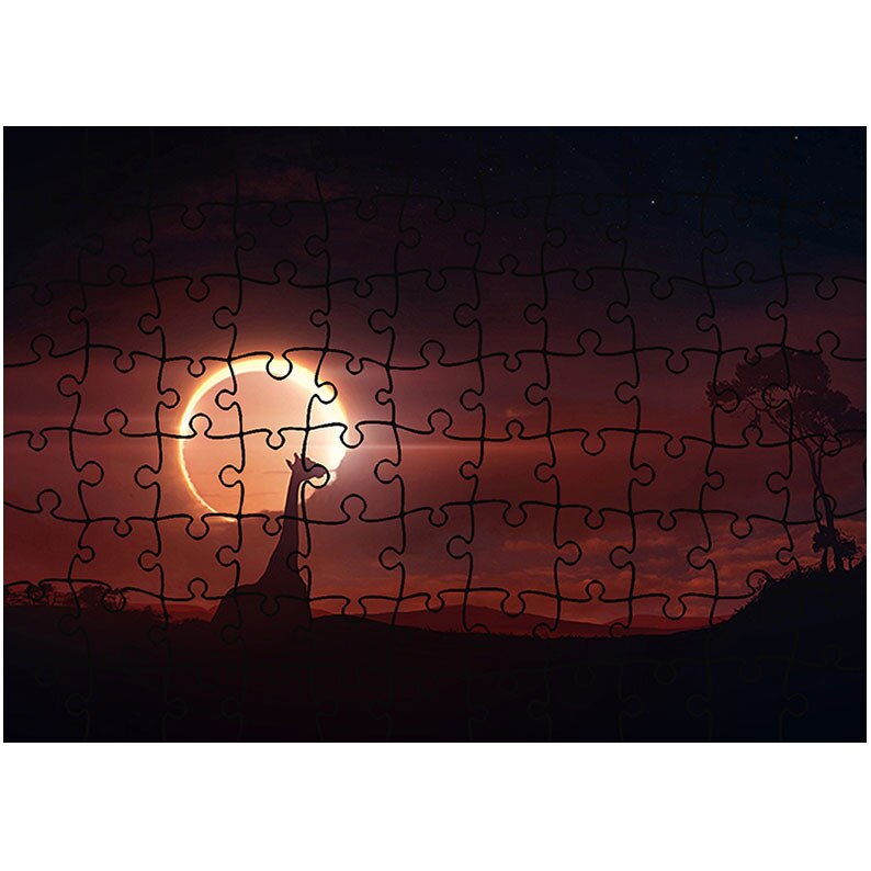 Puzzle Heartwork 96 piese, Eclipsa in Africa, Latime 40,5 cm x Inaltime 28,5 cm