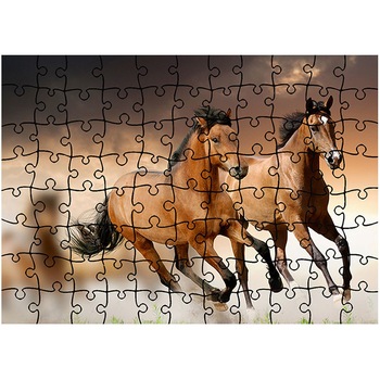 Puzzle Heartwork 96 piese, Cai alergand, Latime 40,5 cm x Inaltime 28,5 cm Puzzle Heartwork 96 piese, Cai alergand, Latime 40,5 cm x Inaltime 28,5 cm