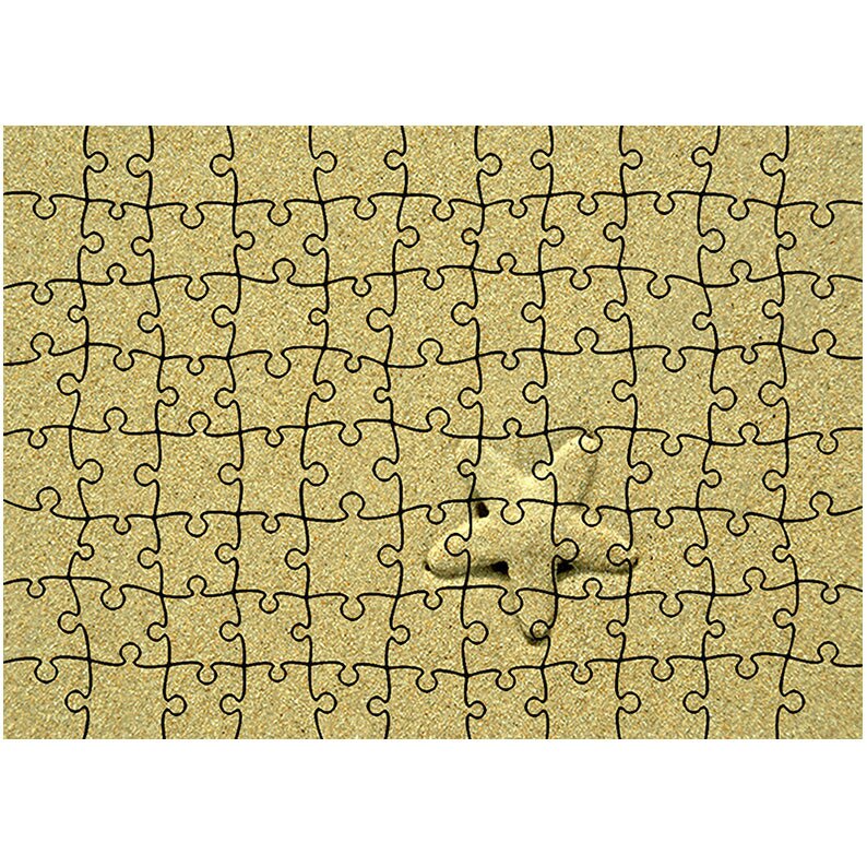 Puzzle Heartwork 96 piese, Stea de mare in nisip, Latime 40,5 cm x Inaltime 28,5 cm
