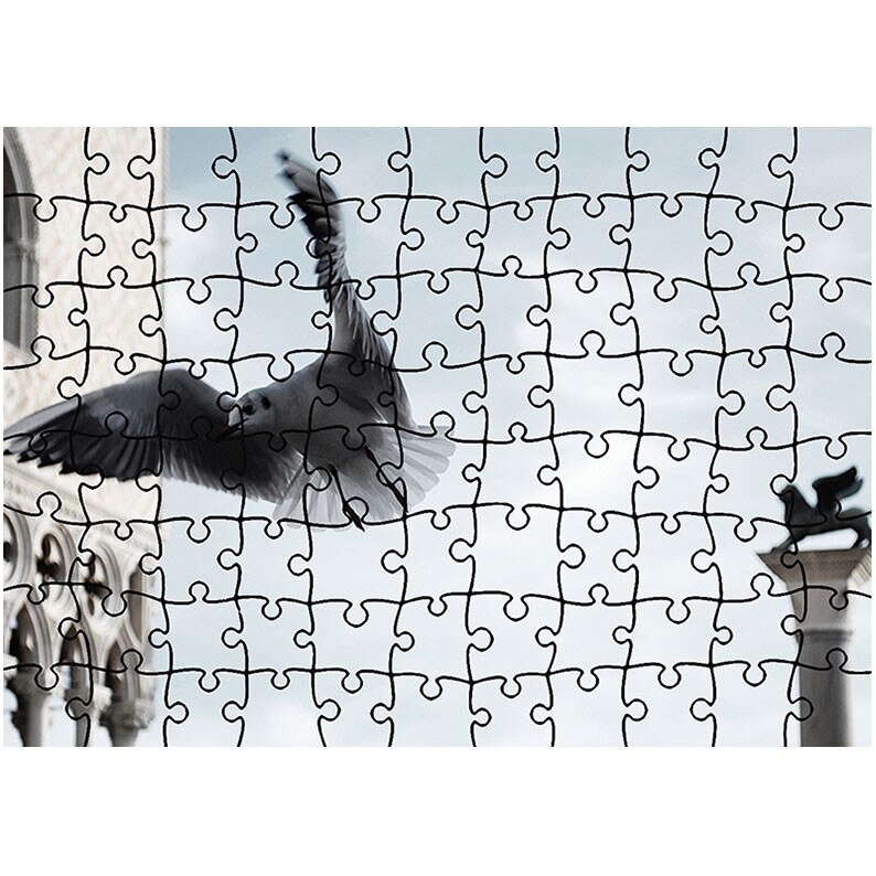 Puzzle Heartwork 96 piese, Pescarus in Venetia, Latime 40,5 cm x Inaltime 28,5 cm