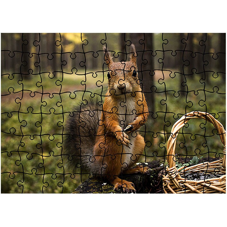 Puzzle Heartwork 96 piese, Veverita in padure, Latime 40,5 cm x Inaltime 28,5 cm