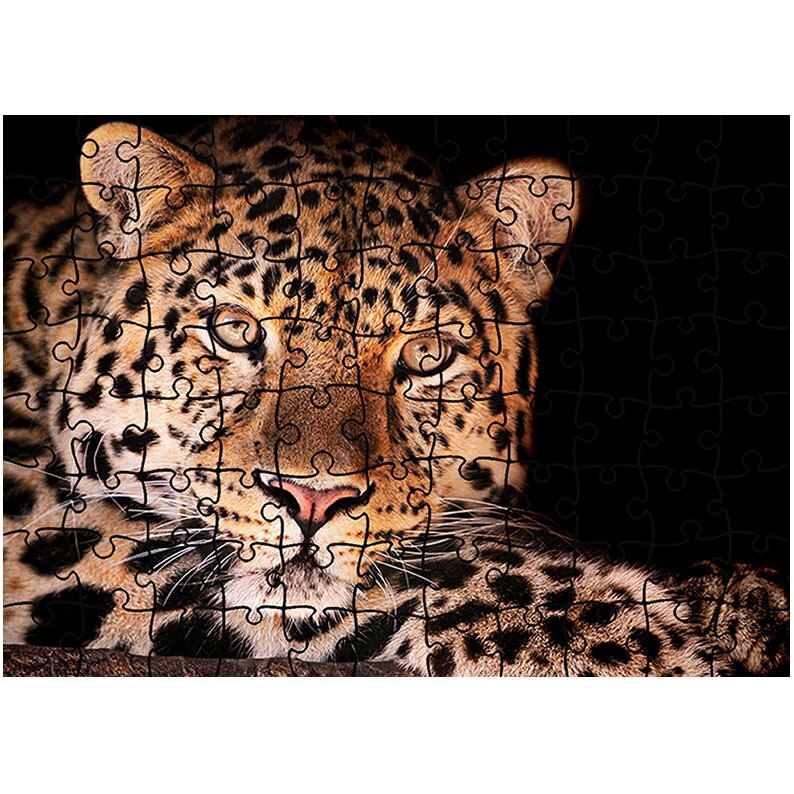 Puzzle Heartwork 96 piese, Leopard superb, Latime 40,5 cm x Inaltime 28,5 cm
