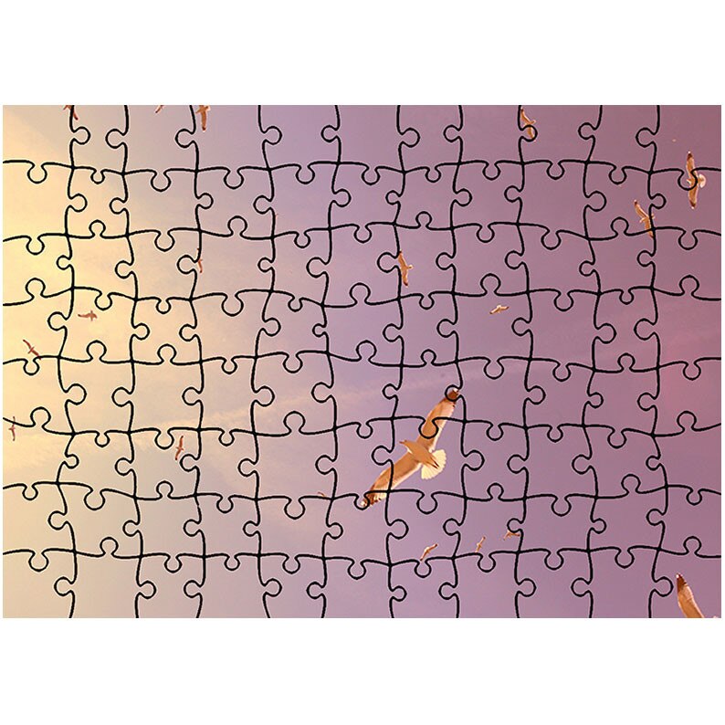 Puzzle Heartwork 96 piese, Pescarusi in zbor la apus, Latime 40,5 cm x Inaltime 28,5 cm