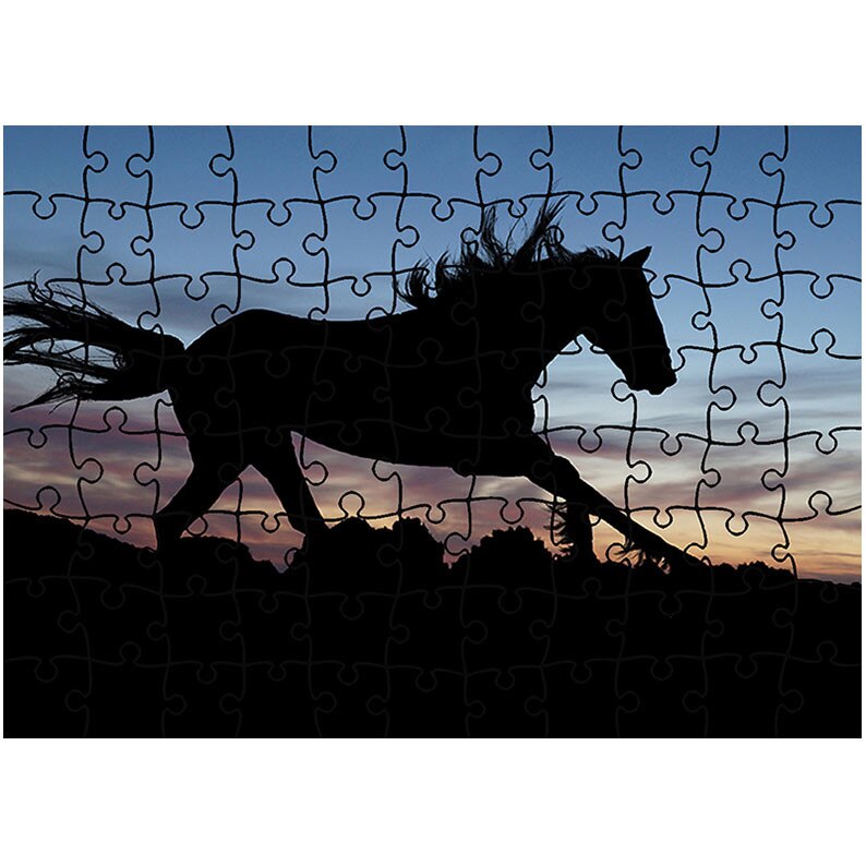 Puzzle Heartwork 96 piese, Cal galopand in noapte, Latime 40,5 cm x Inaltime 28,5 cm