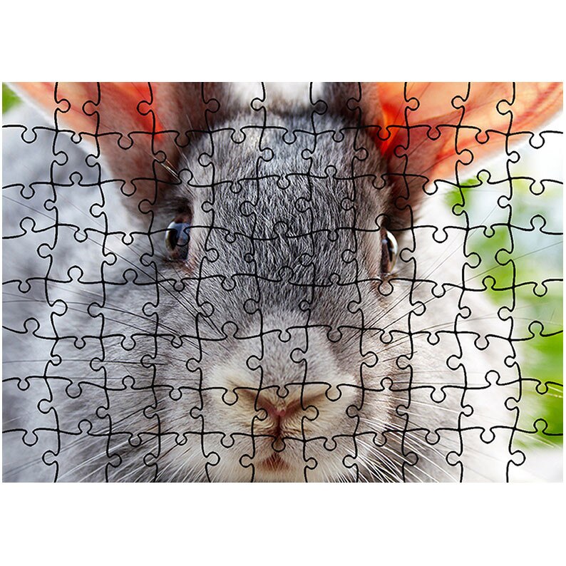 Puzzle Heartwork 96 piese, Iepure haios, Latime 40,5 cm x Inaltime 28,5 cm