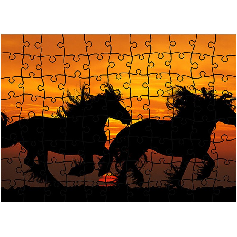 Puzzle Heartwork 96 piese, Cai superbi la apus, Latime 40,5 cm x Inaltime 28,5 cm