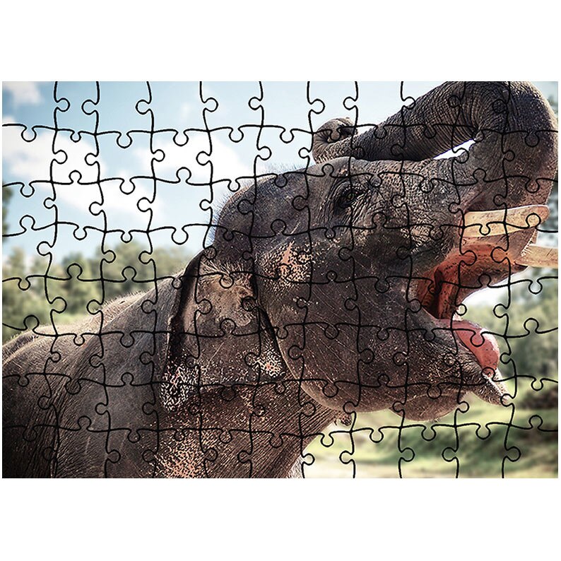 Puzzle Heartwork 96 piese, Elefant in Tailanda, Latime 40,5 cm x Inaltime 28,5 cm