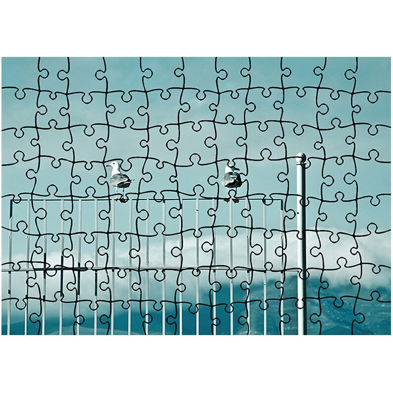 Puzzle Heartwork 96 piese, Pescarusi pe gard, Latime 40,5 cm x Inaltime 28,5 cm
