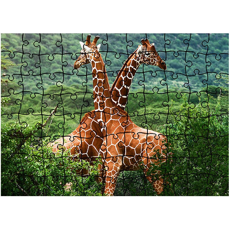 Puzzle Heartwork 96 piese, Girafe in Africa, Latime 40,5 cm x Inaltime 28,5 cm