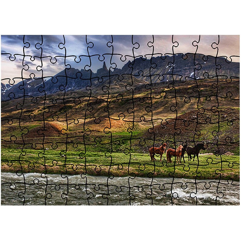 Puzzle Heartwork 96 piese, Peisaj in Islanda, Latime 40,5 cm x Inaltime 28,5 cm