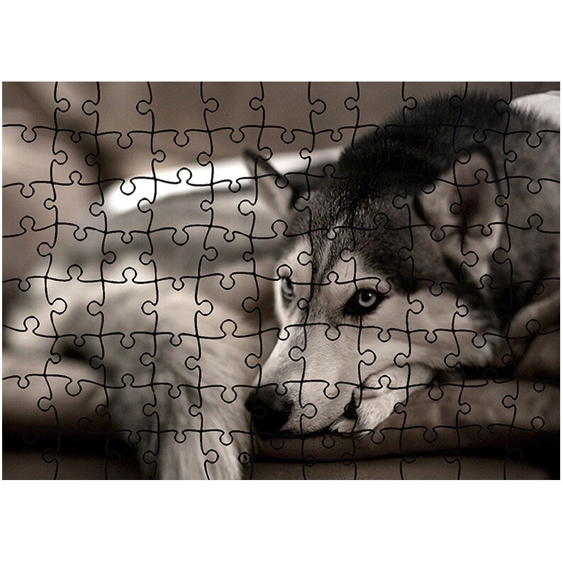Puzzle Heartwork 96 piese, Caine Husky Siberian, Latime 40,5 cm x Inaltime 28,5 cm