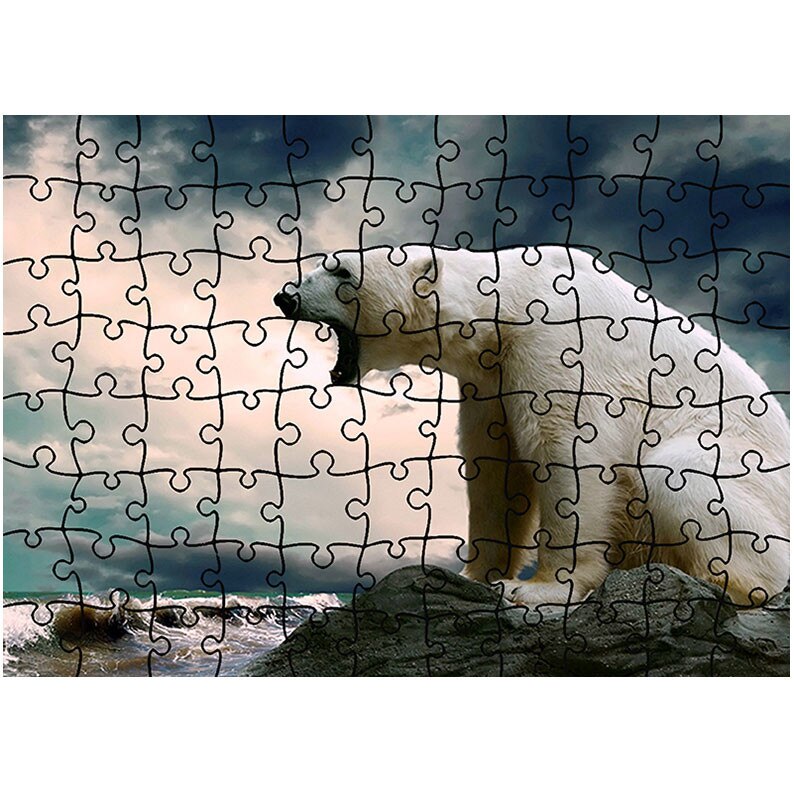 Puzzle Heartwork 96 piese, Urs Polar, Latime 40,5 cm x Inaltime 28,5 cm