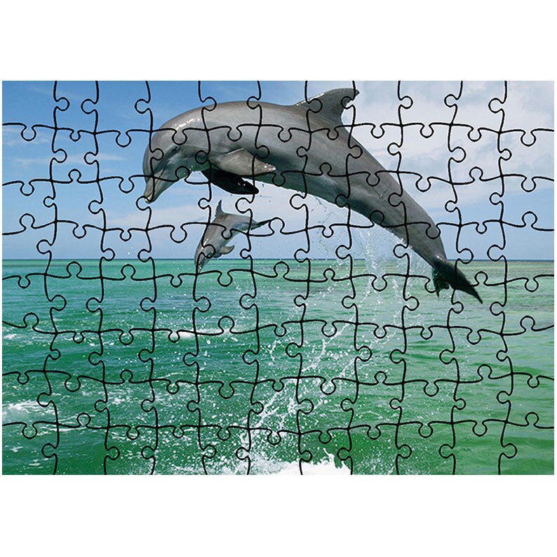 Puzzle Heartwork 96 piese, Delfini jucausi, Latime 40,5 cm x Inaltime 28,5 cm