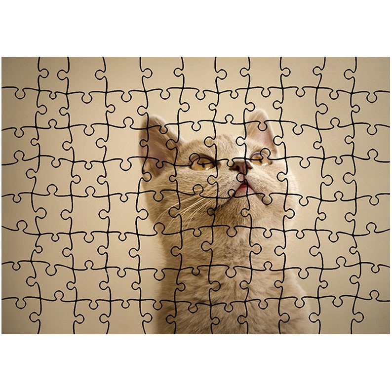 Puzzle Heartwork 96 piese, Pisica curioasa, Latime 40,5 cm x Inaltime 28,5 cm