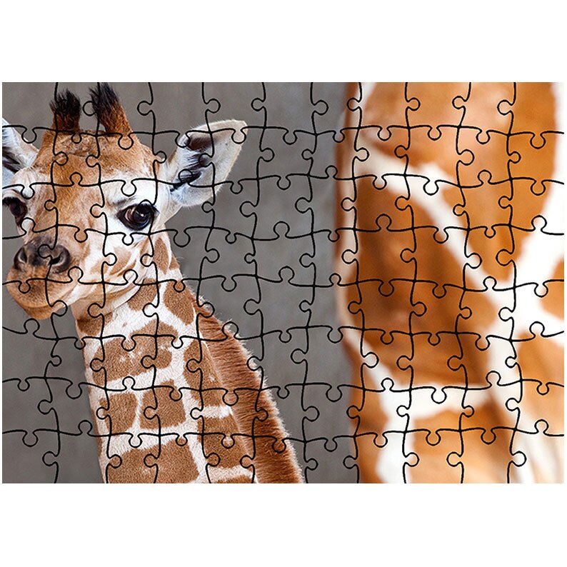 Puzzle Heartwork 96 piese, Girafa tanara, Latime 40,5 cm x Inaltime 28,5 cm