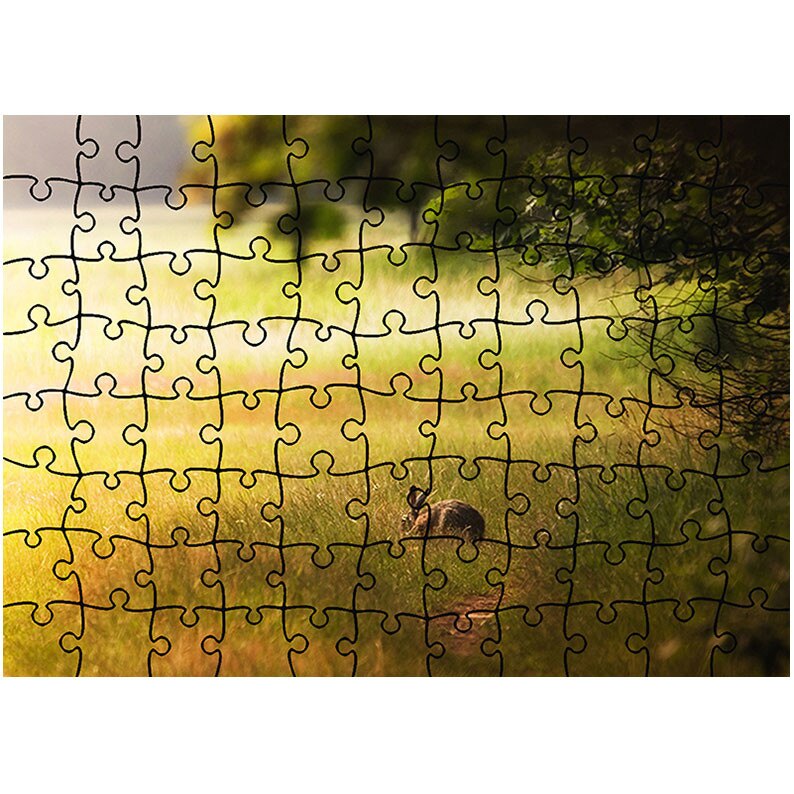 Puzzle Heartwork 96 piese, Iepure pe campie, Latime 40,5 cm x Inaltime 28,5 cm