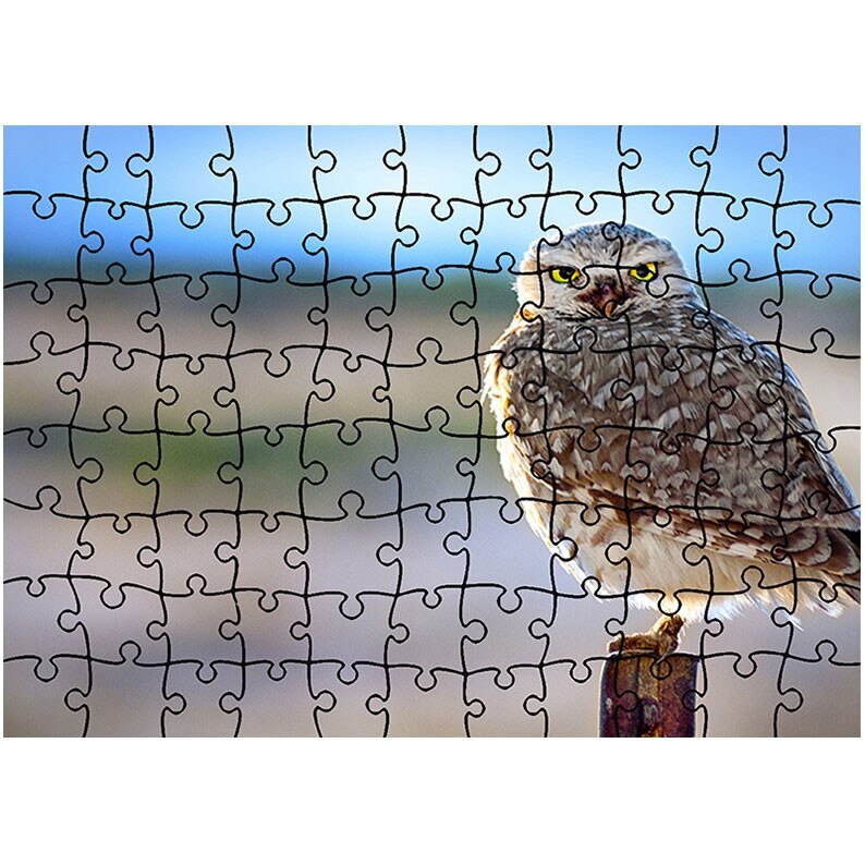 Puzzle Heartwork 96 piese, Bufnita pe gard, Latime 40,5 cm x Inaltime 28,5 cm