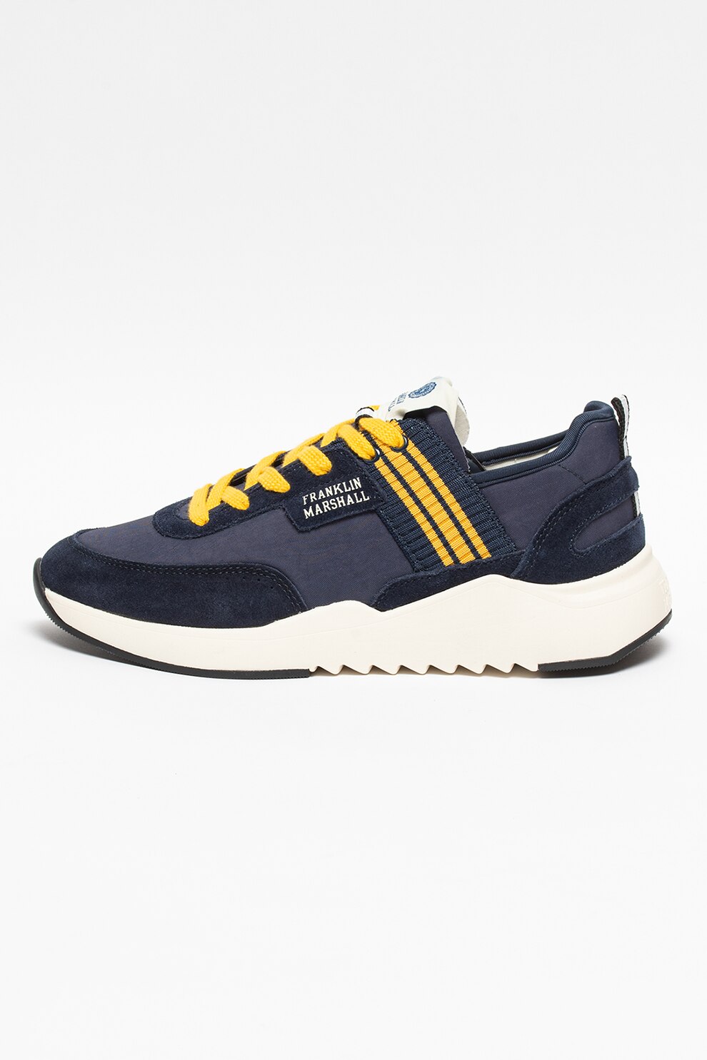 Franklin & Marshall, Pantofi sport de plasa cu garnituri de piele intoarsa Alpha
