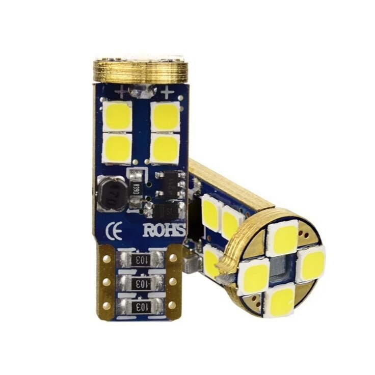 Set 2 leduri t10 w5w canbus 12v ,lumina alba 6000k,12 smd ,premium