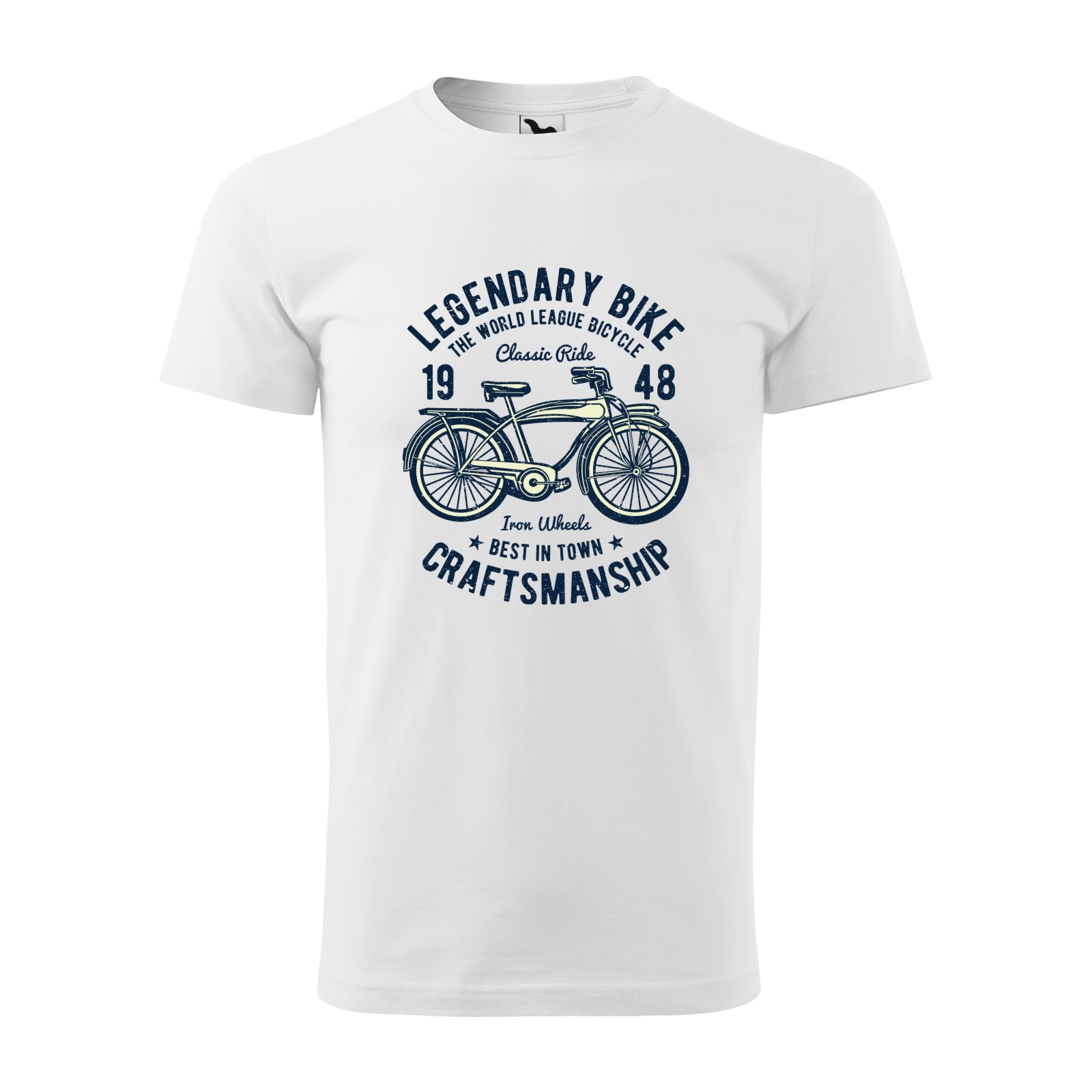 Tricou alb barbati, idee de cadou, pentru biciclisti, Legendary Bicycle the World League, marime M