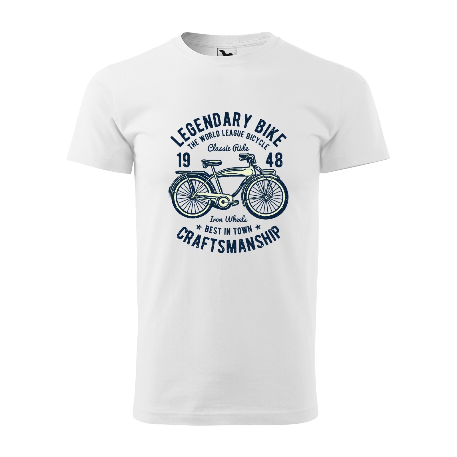 Tricou alb barbati, idee de cadou, pentru biciclisti, Legendary Bicycle the World League, marime 2XL