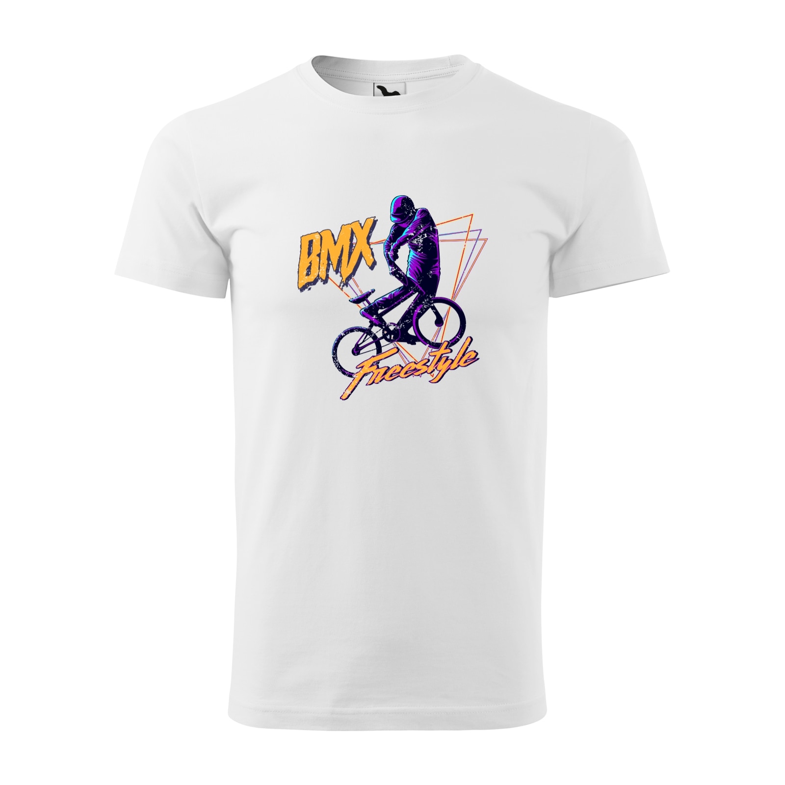 Tricou alb barbati, idee de cadou, pentru biciclisti de BMX, Freestyle, marime L