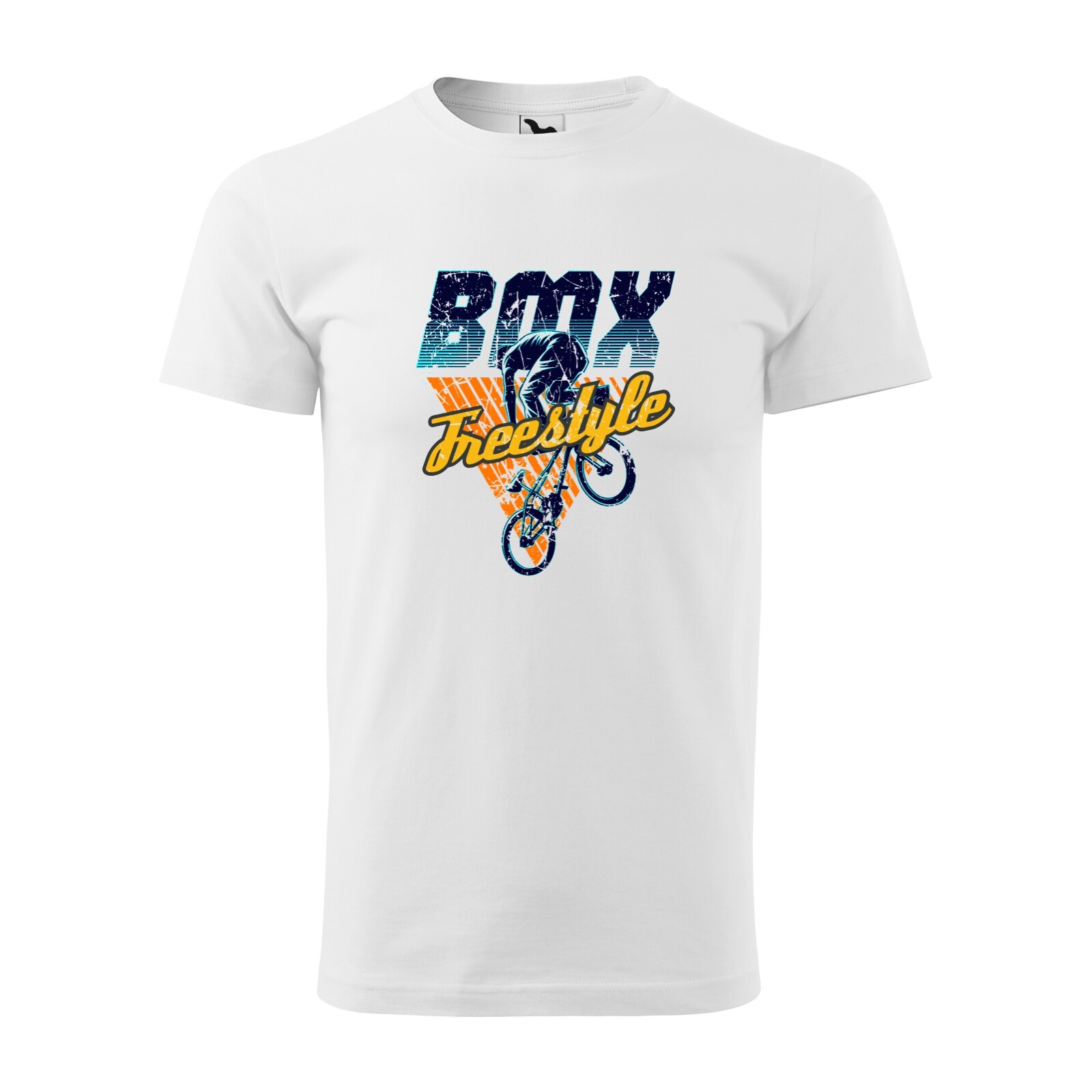 Tricou alb barbati, idee de cadou, pentru biciclisti de BMX, FreeStyle2, marime M