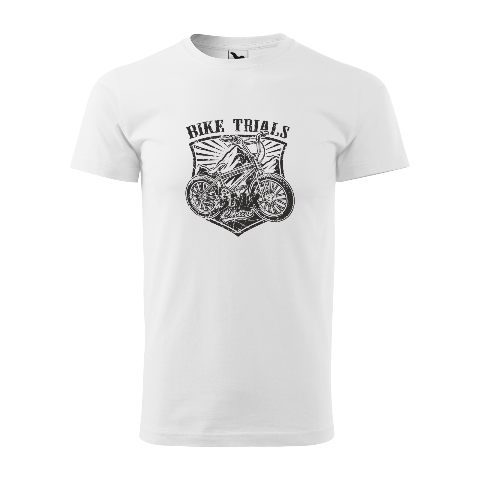 Tricou alb barbati, idee de cadou, pentru biciclisti de BMX, Cyclist Trials, marime 2XL