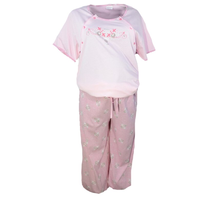 Pijama pentru gravide si alaptat Vienetta CMV-7, Roz, L