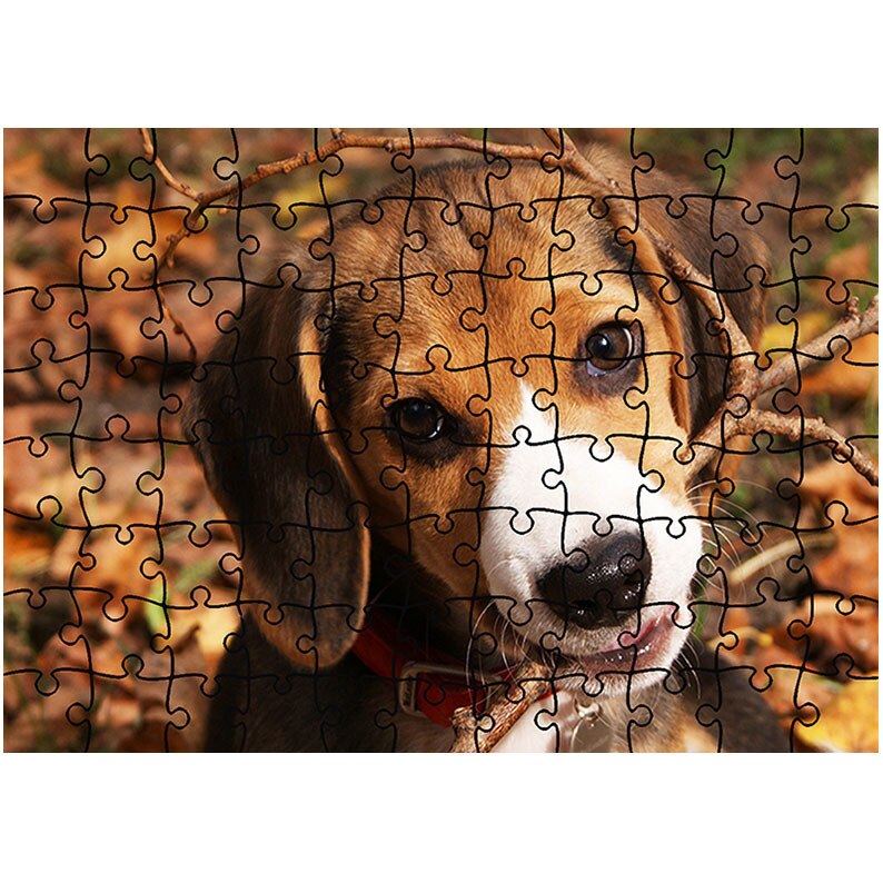 Puzzle Heartwork 96 piese, Catel Beagle, Latime 40,5 cm x Inaltime 28,5 cm