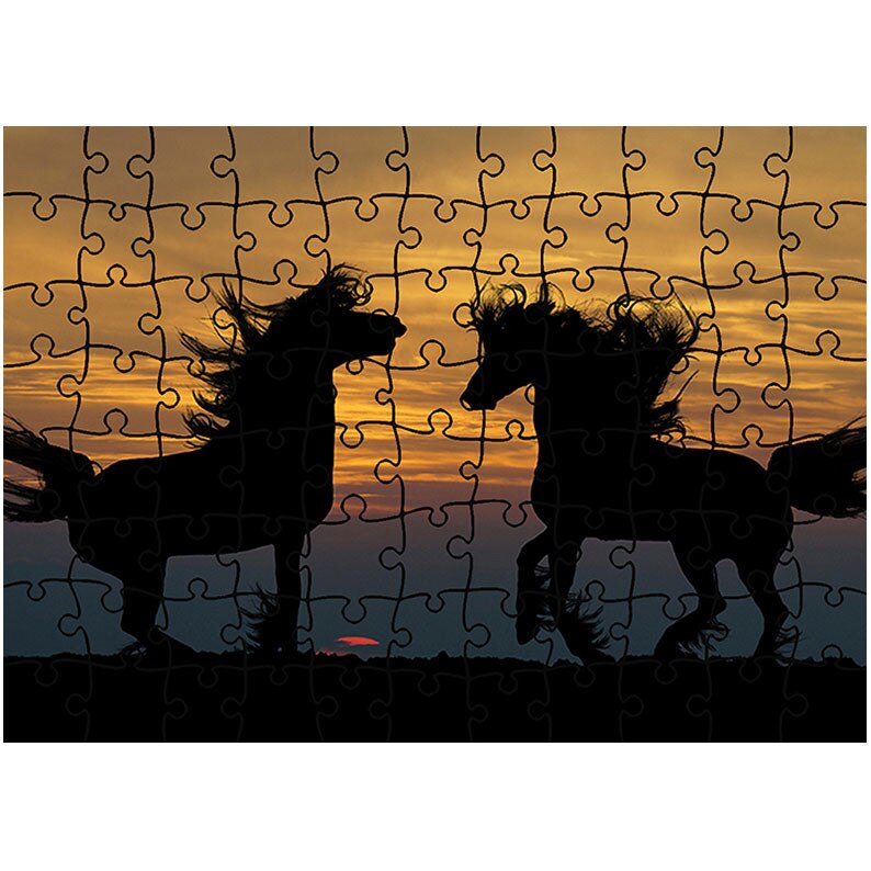 Puzzle Heartwork 96 piese, Cai jucandu-se, Latime 40,5 cm x Inaltime 28,5 cm