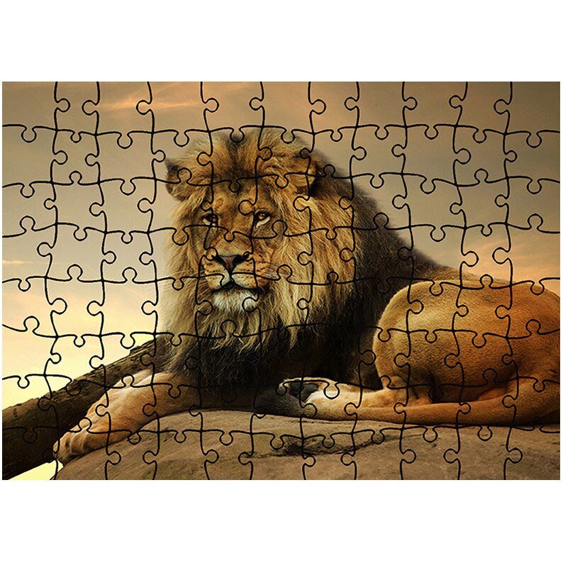 Puzzle Heartwork 96 piese, Leu imens pe stanca, Latime 40,5 cm x Inaltime 28,5 cm