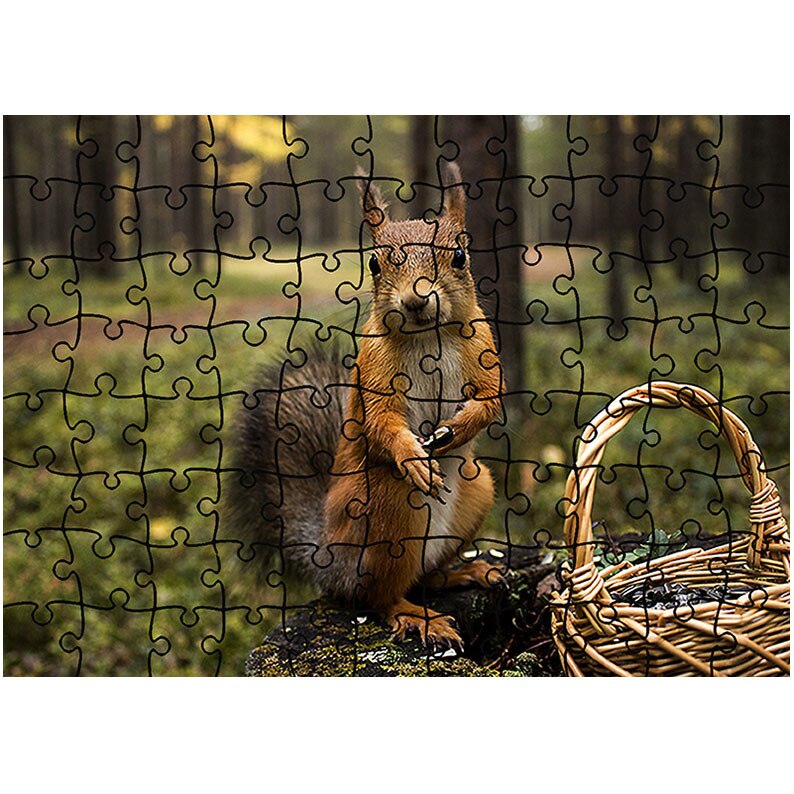 Puzzle Heartwork 96 piese, Veverita cu alune, Latime 40,5 cm x Inaltime 28,5 cm