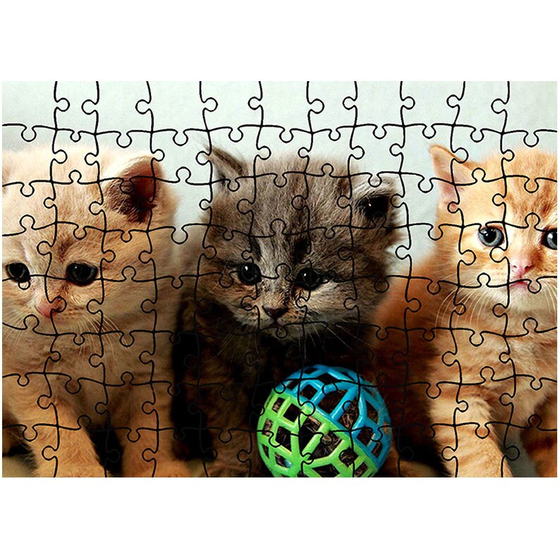 Puzzle Heartwork 96 piese, Trei pisici, Latime 40,5 cm x Inaltime 28,5 cm