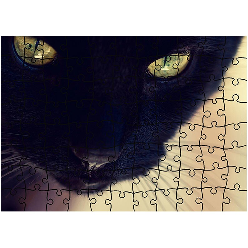 Puzzle Heartwork 96 piese, Pisica neagra, Latime 40,5 cm x Inaltime 28,5 cm