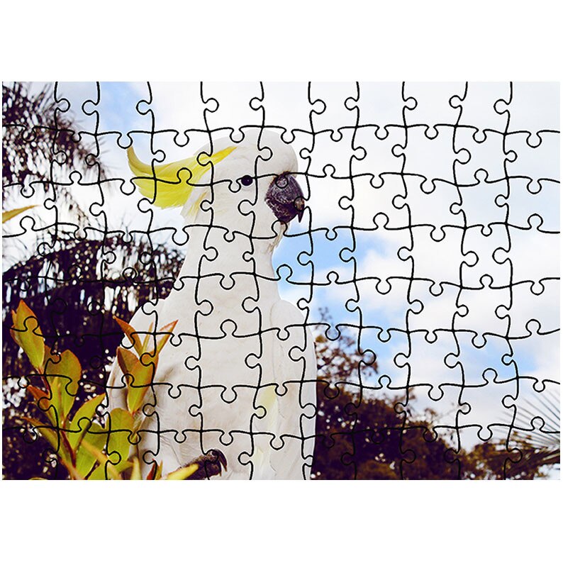 Puzzle Heartwork 96 piese, Papagal exotic alb, Latime 40,5 cm x Inaltime 28,5 cm