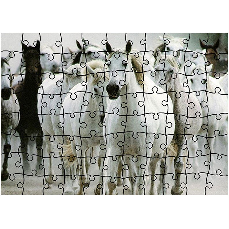 Puzzle Heartwork 96 piese, Herghelie de cai, Latime 40,5 cm x Inaltime 28,5 cm