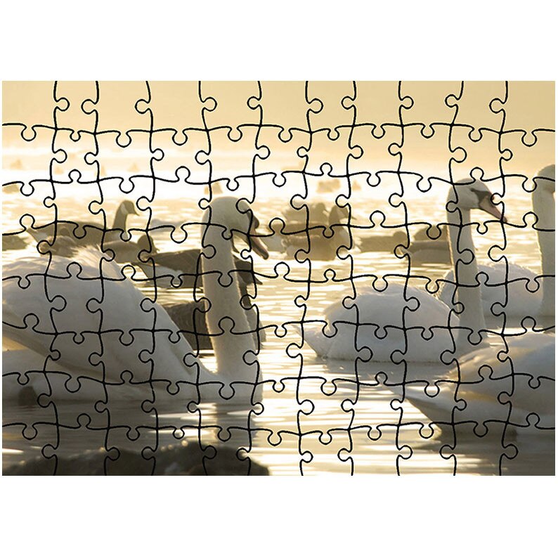 Puzzle Heartwork 96 piese, Lebede pe lac, Latime 40,5 cm x Inaltime 28,5 cm