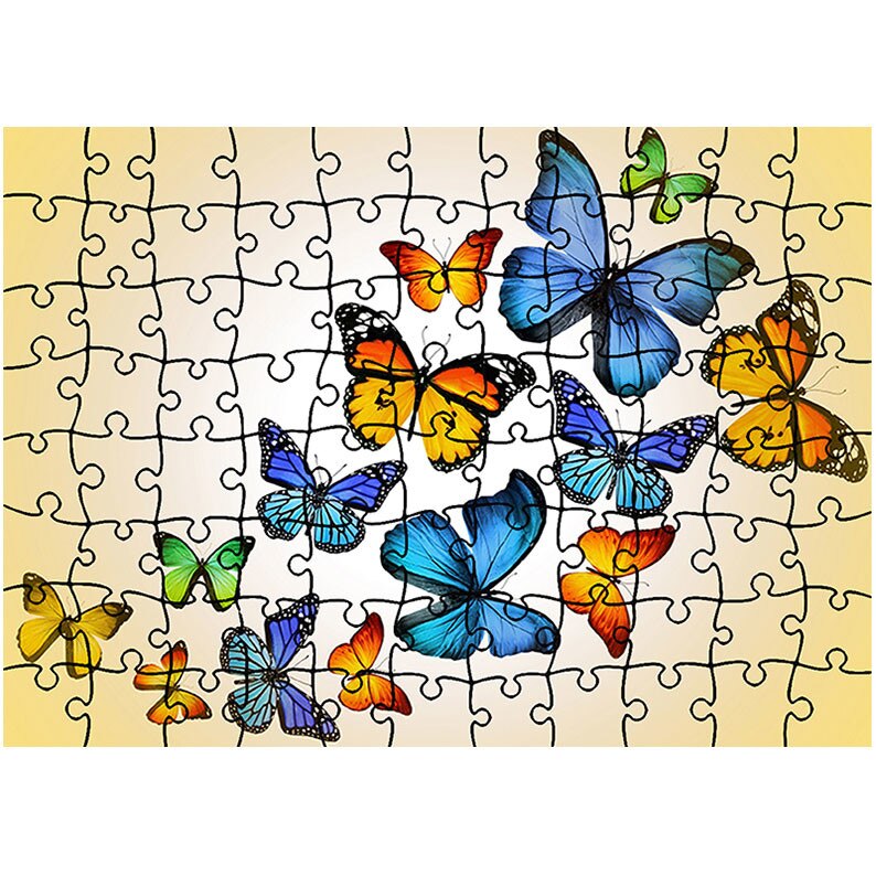 Puzzle Heartwork 96 piese, Colaj fruturi fundal galben, Latime 40,5 cm x Inaltime 28,5 cm