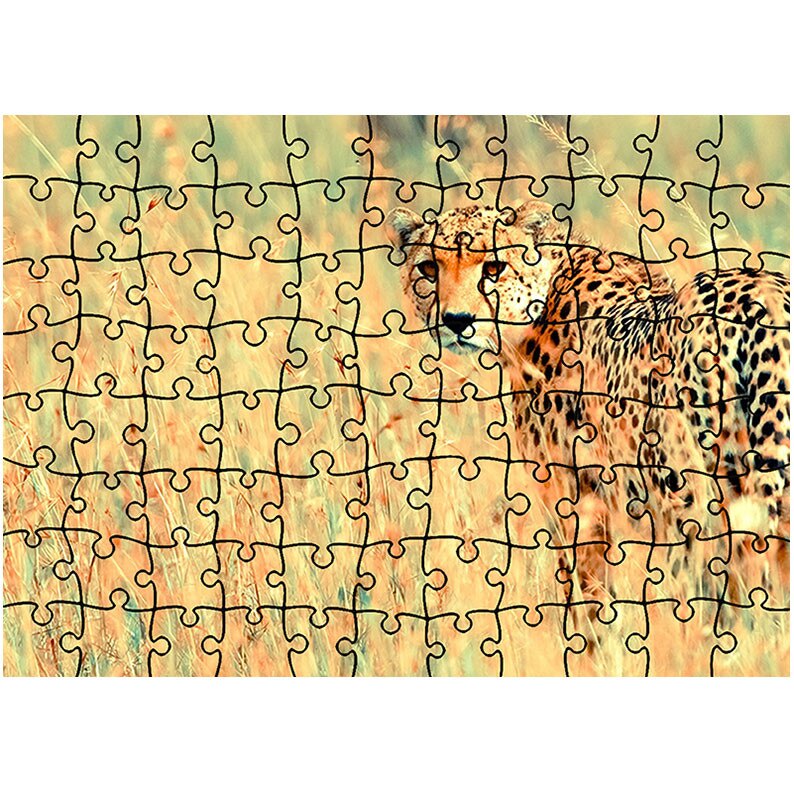 Puzzle Heartwork 96 piese, Leopard, Latime 40,5 cm x Inaltime 28,5 cm