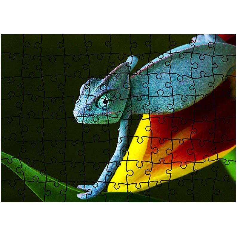 Puzzle Heartwork 96 piese, Cameleon Albastru, Latime 40,5 cm x Inaltime 28,5 cm