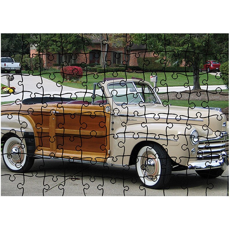 Puzzle Heartwork 96 piese, Ford Super Deluxe Sportsman Convertible 1947-48, Latime 40,5 cm x Inaltime 28,5 cm