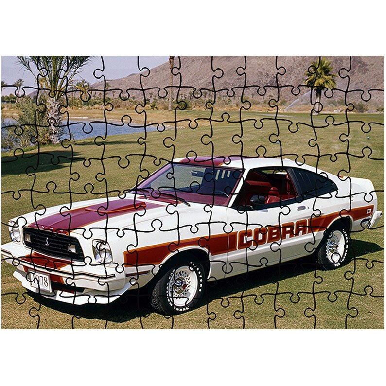 Puzzle Heartwork 96 piese, Ford Mustang Cobra II 1978, Latime 40,5 cm x Inaltime 28,5 cm