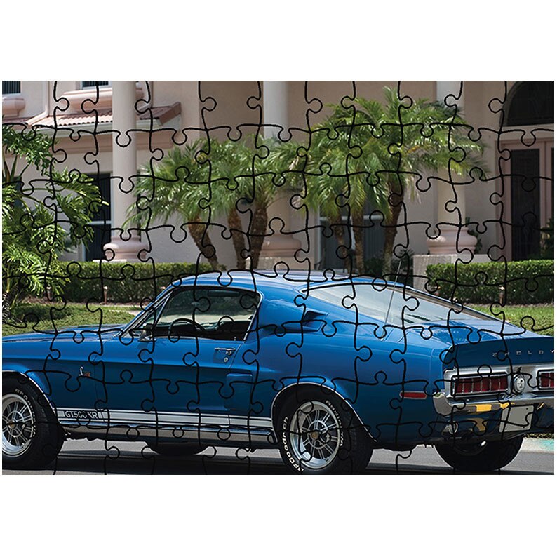 Puzzle Heartwork 96 piese, 1968 Shelby GT 500 KR Fastback, Latime 40,5 cm x Inaltime 28,5 cm