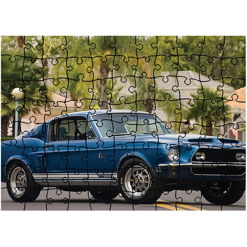Puzzle Heartwork 96 piese, 1968 Shelby GT 500 KR Fastback, Latime 40,5 cm x Inaltime 28,5 cm