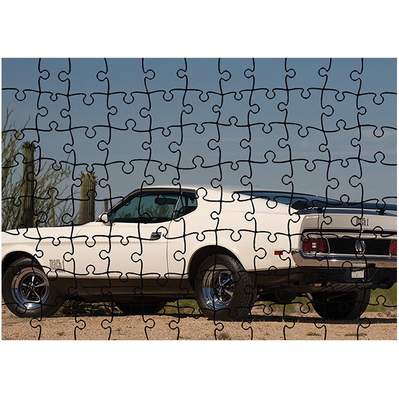 Puzzle Heartwork 96 piese, 1971 Ford Mustang Mach I 429, Latime 40,5 cm x Inaltime 28,5 cm