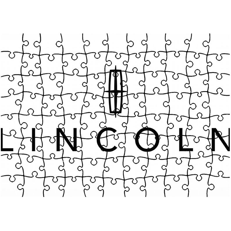 Puzzle Heartwork 96 piese, Lincoln Logo, Latime 40,5 cm x Inaltime 28,5 cm